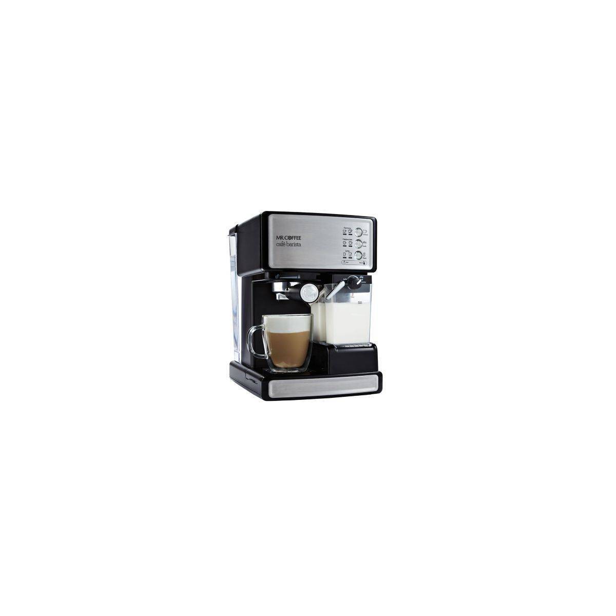 Mr. Coffee Programmable Espresso, Cappuccino, Coffee Maker with Automatic Milk Frother and 15-Bar Pump Stainless Steel Black: ECMP1000 - Additional view