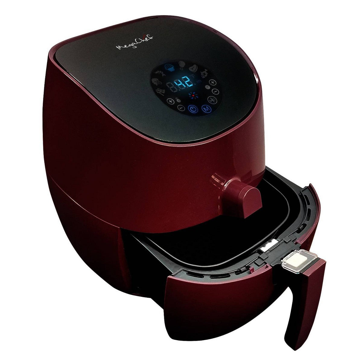 MegaChef 3.5qt Airfryer/Multicooker with 7 Pre-programmed Settings - Red