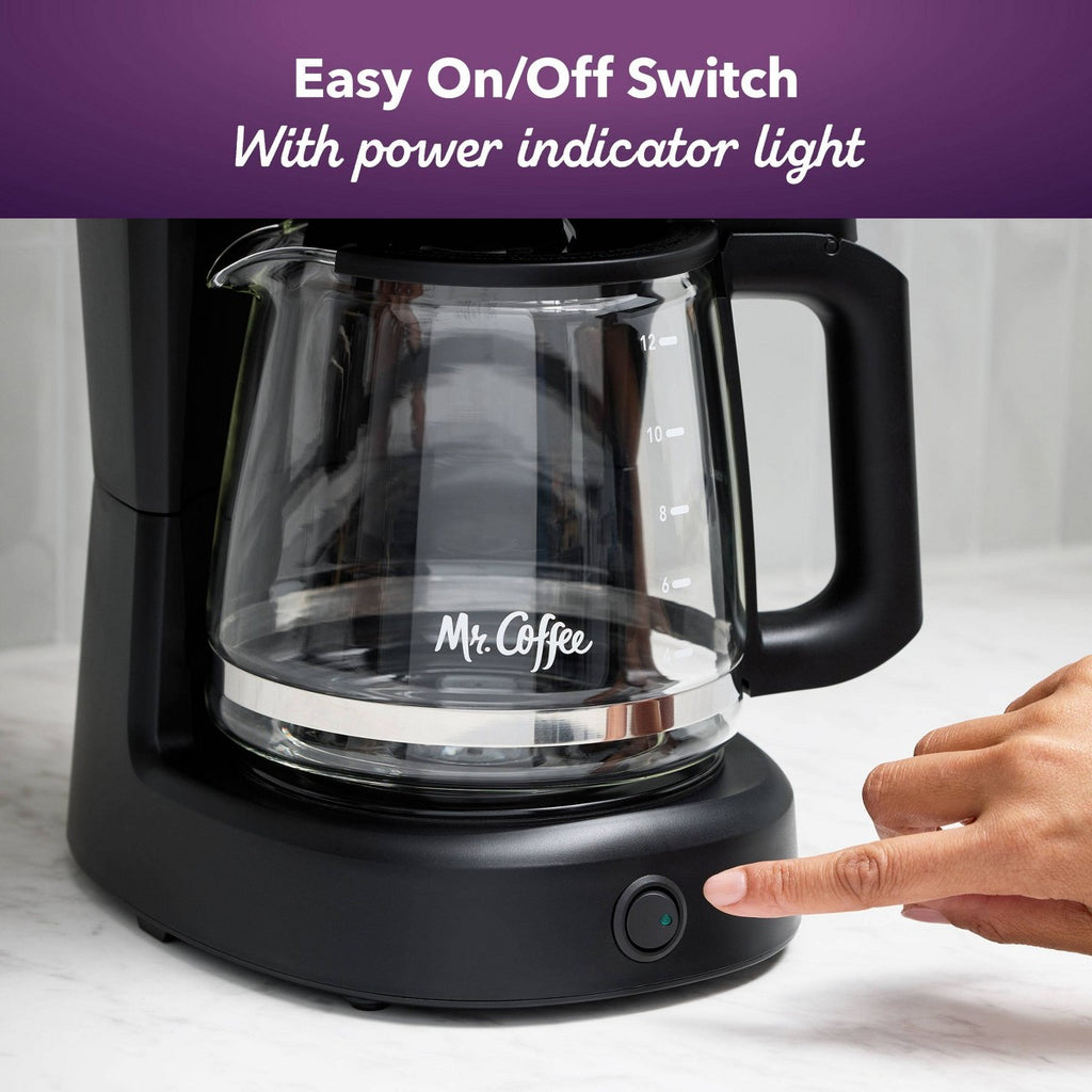 Mr. Coffee 12-Cup Switch Coffee Maker Black: Electric Drip Coffee Machine, 60 oz Capacity, Dishwasher-Safe Parts - Additional view