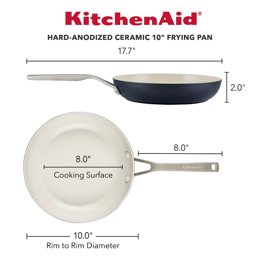 KitchenAid 10" Hard Anodized Ceramic Nonstick Frying Pan Matte Black: Lifetime Warranty, Hand Wash, Gas & Electric Compatible - Additional view
