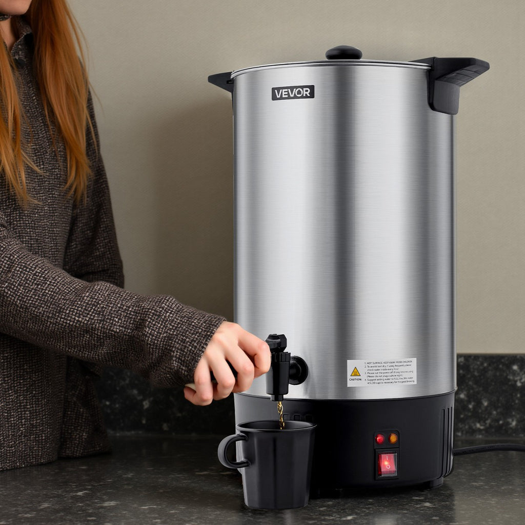 VEVOR Commercial Coffee Urn, 100 Cup 15 L Hot Beverage Dispenser with Dripless Faucet, Quick-Brewing Stainless Steel Commercial Coffee Maker, Silver - Additional view