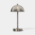 Double Metal Portable Table Lamp Brushed Silver Finish (Includes LED Light Bulb) - Threshold™