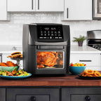 Gourmia 14qt All-in-One Digital Air Fryer, Oven, Rotisserie & Dehydrator GAF1230: Stainless Steel, 1550W, Dishwasher-Safe Parts - Additional view
