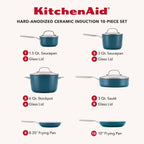 KitchenAid 10pc Hard-Anodized Ceramic Induction Cookware Set Agave - Additional view