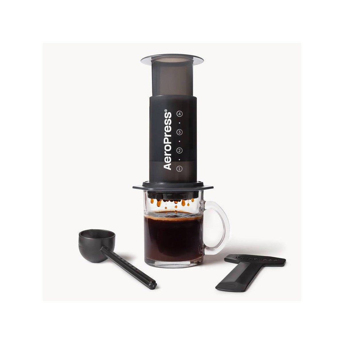 AeroPress Original Coffee Press: Manual Single Serve Coffee Maker, 8 oz Capacity, Includes Scoop & Paper Filters, Black - Additional view