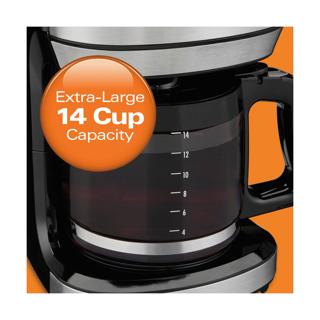 Hamilton Beach Programmable FrontFill Coffee Maker 14C Glass Carafe Reusable Cone Filter 46390 - Additional view