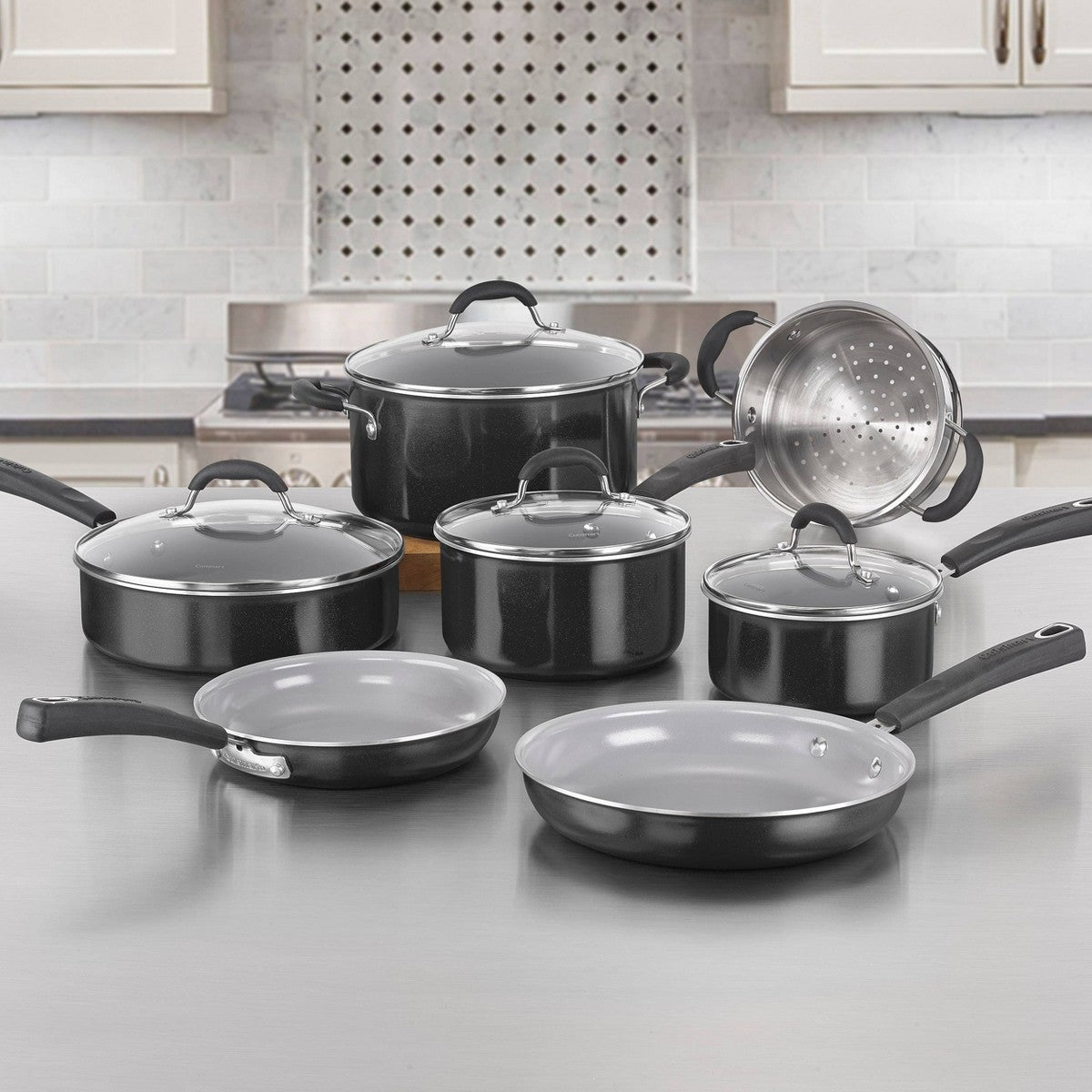 Cuisinart Ceramica XT 11pc Non-Stick Cookware Set - 54C-11BK: Black, Gas & Electric Compatible, Lifetime Warranty - Additional view