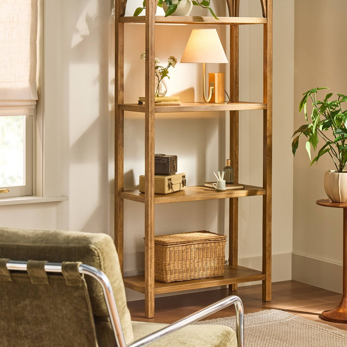 Wood Mid Tone Bookshelf Lamp - Hearth & Hand™ with Magnolia - Additional view