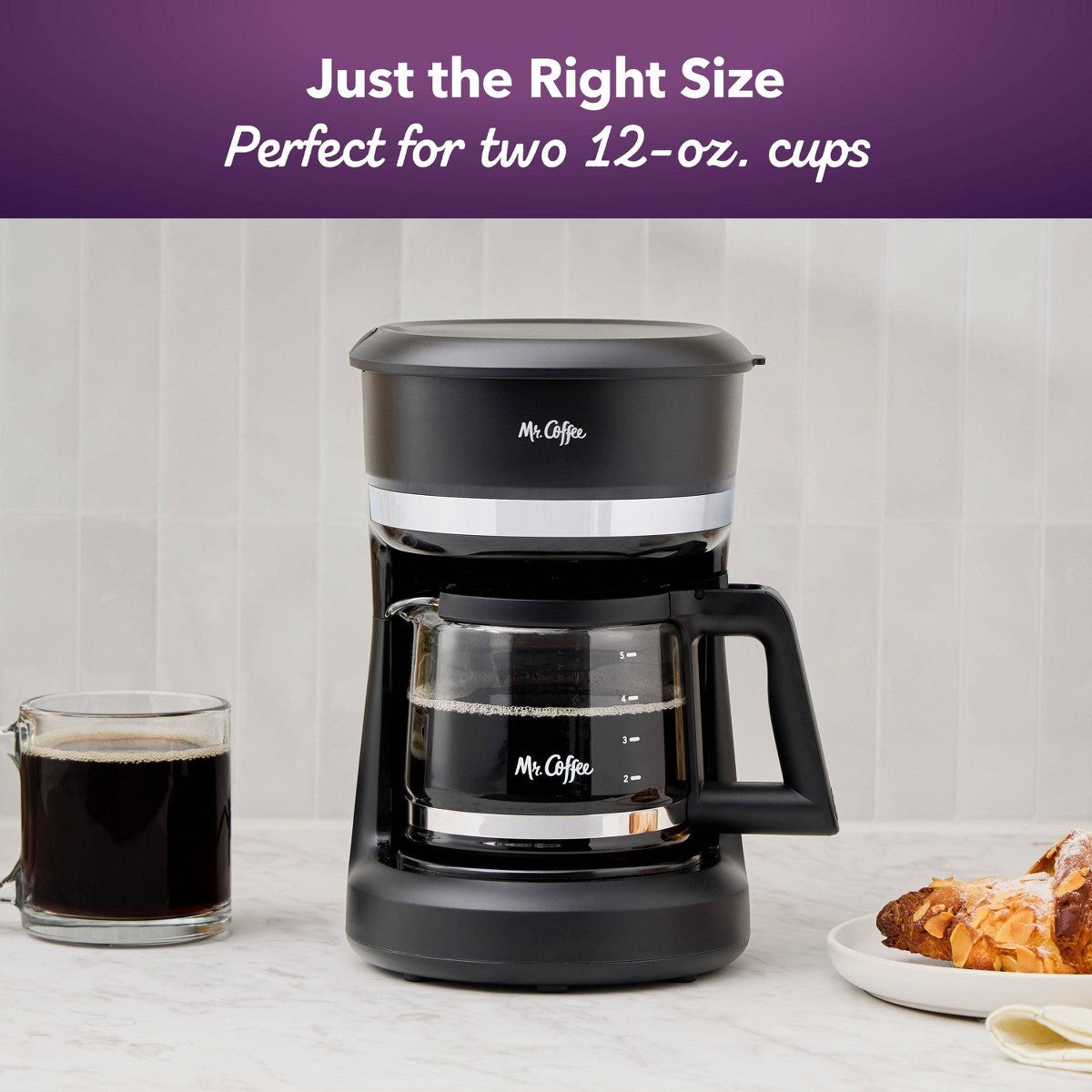 Mr. Coffee 5 Cup Switch Coffee Maker Black: Small Drip Coffee Machine, Electric, Paper Filter, 25 oz Capacity - Additional view
