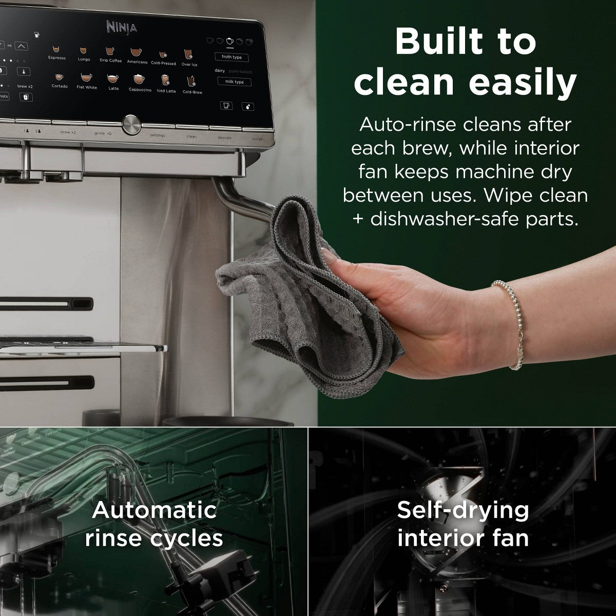 Ninja AutoBarista Fully Automatic Espresso Machine with 10 One-Touch Drinks and Built-In Grinder Frother - Additional view