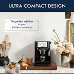 Stilosa Espresso Machine by Delonghi - EC260BK: 15-Bar Pressure, Frothing Wand, Removable Water Reservoir, Dishwasher-Safe Parts - Additional view