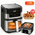 7.5QT Digital Air Fryer on sale – 8 One-Touch Functions, 95% Less Oil, LED Touchscreen, Dishwasher-Safe Basket W/100 Pcs Liners