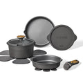 Carote 10pc Nonstick Cookware Set with Detachable Handle Black