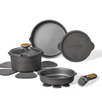Carote 10pc Nonstick Cookware Set with Detachable Handle Black