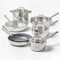 12pc Stainless Steel Nonstick Cookware Set Dark Gray - Figmint™: Induction & Oven Safe, Dishwasher-Safe, 18 Pieces