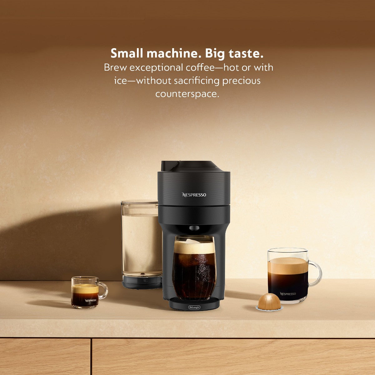 Nespresso Vertuo Pop+ Coffee and Espresso Maker by De'Longhi Liquorice Black: Nespresso Machine with 12 Pods, Auto Shut-Off - Additional view