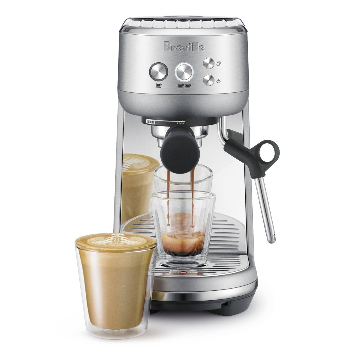 Breville Bambino Stainless Steel Espresso Maker Silver BES450BSS: 15 Bars Pressure, Milk Frother, Dishwasher-Safe Parts - Additional view