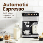 Chefman Barista Pro Espresso Maker Stainless Steel Finish: 1350W Electric Coffee Machine, Dishwasher-Safe Parts, 1.8L Capacity - Additional view